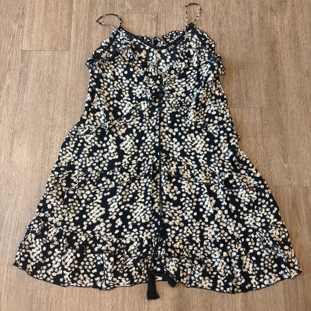 ZARA Daisy Print Ruffle Mini Dress - Size M - Picture 2 of 6